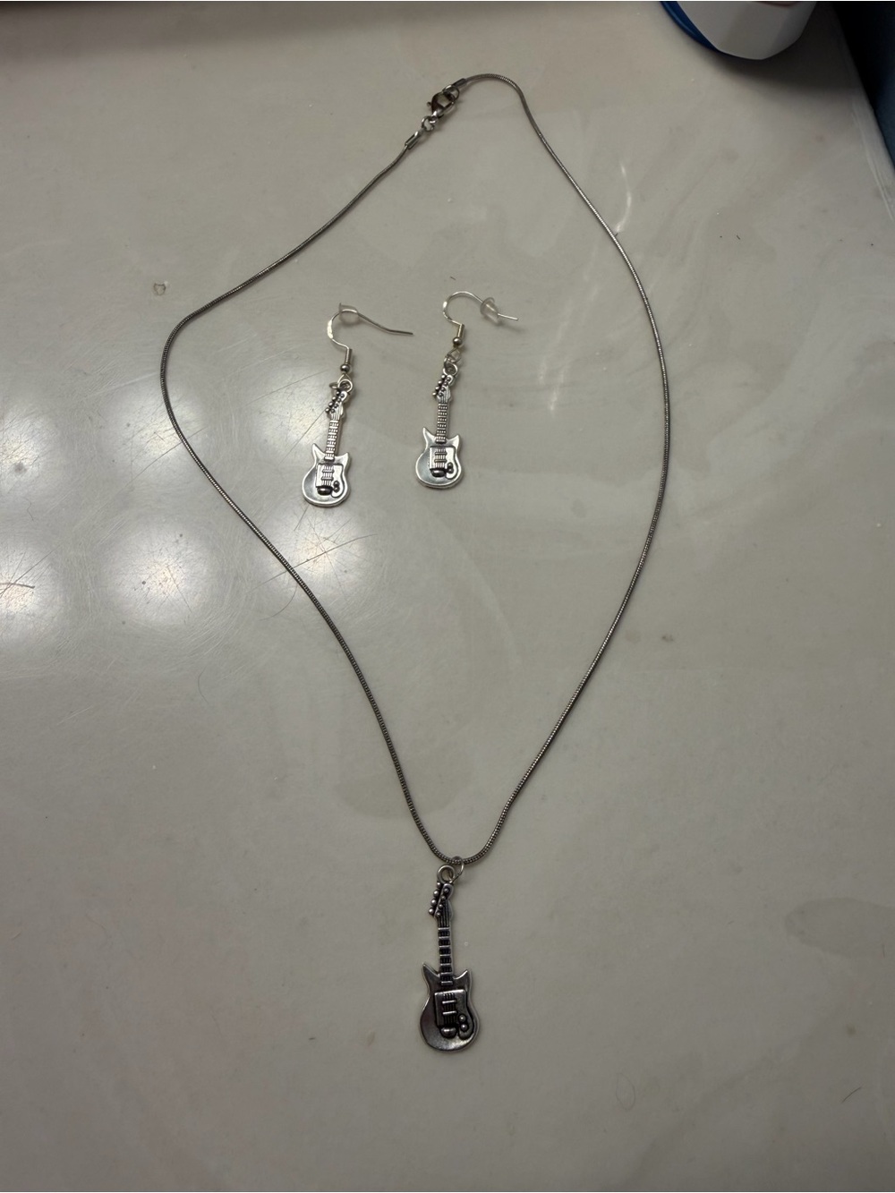 Guitar necklace and earrings